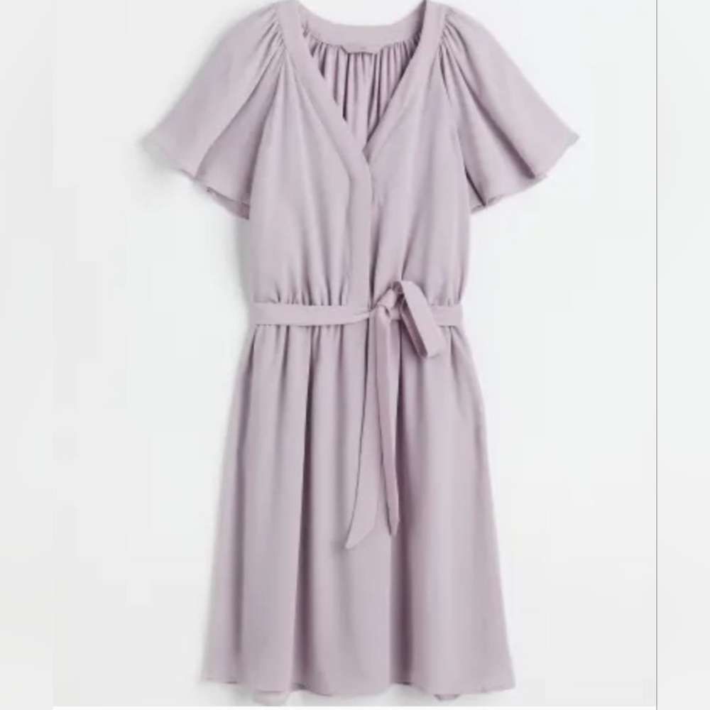 NWT Small H&M Purple V-neck Chiffon Dress